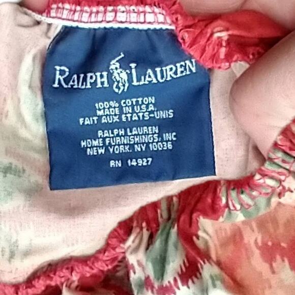 Vintage RALPH LAUREN POLO Red Floral Twin Sheet Set with Pillow Case - Picture 8 of 8